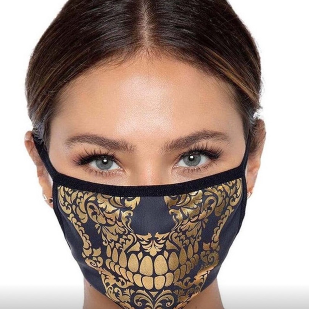 Elegant Gold and Black Face Mask